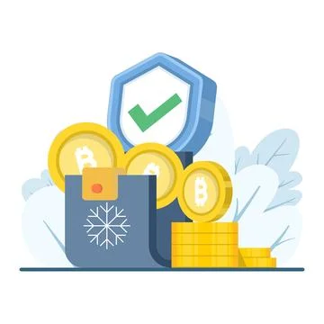 Fintech concept illustration, crypto cold wallet for offline storage. Stock Illustration