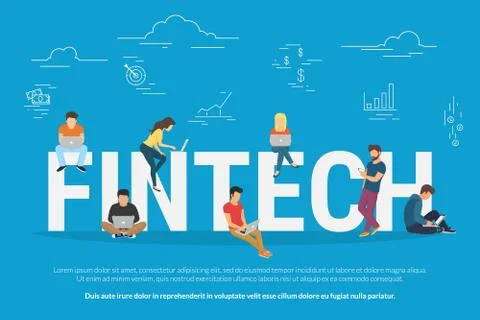 Fintech concept illustration Illustrazione stock