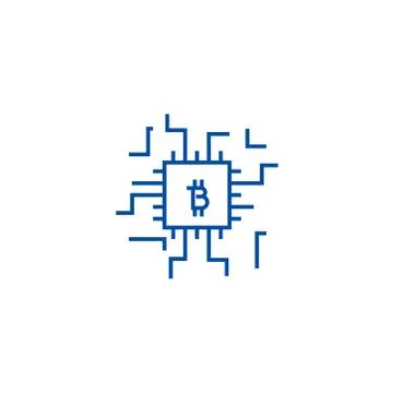 Fintech concept line icon concept. Fintech concept flat vector symbol, sign Illustrazione stock
