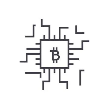 Fintech concept linear icon, sign, symbol, vector on isolated background Stock Illustration