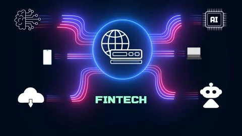 Fintech Digital Assets for Modern Banking and Finance Marketing Stock Footage 328137650