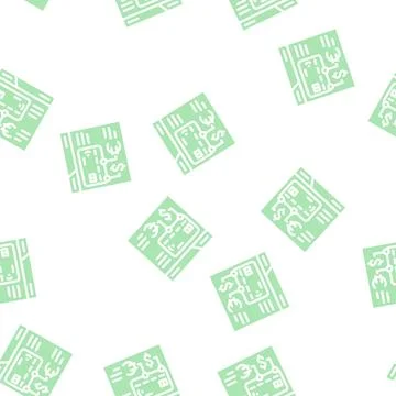 Fintech digital card glyph vector seamless pattern Stock Illustration