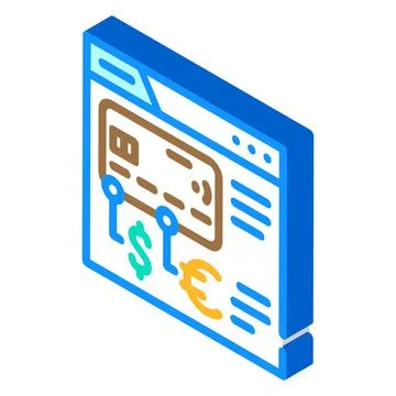 Fintech digital card isometric icon vector illustration Stock Illustration