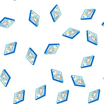 Fintech digital card isometric icon seamless pattern Stockillustratie