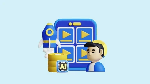 Fintech Education Center 3D Animated Concept. Stock Footage 289454401