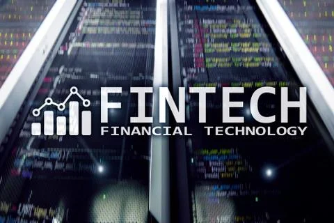 Fintech - Financial technology. Business solution and software development. Ilustração Stock