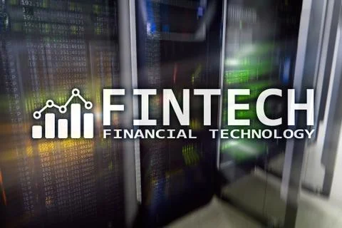 Fintech - Financial technology. Business solution and software development. Stock Illustration