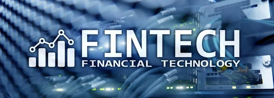 Fintech - Financial technology. Business solution and software development. Illustrazione stock