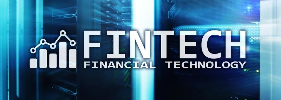 Fintech - Financial technology. Business solution and software development Illustrazione stock