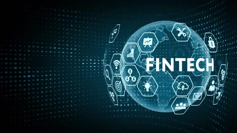 Fintech -financial technology concept Stockbeeldmateriaal 141374636
