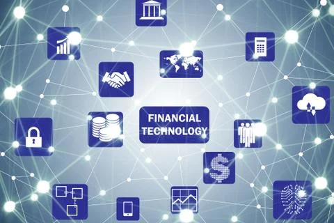 Fintech in financial technology concept 스톡 일러스트