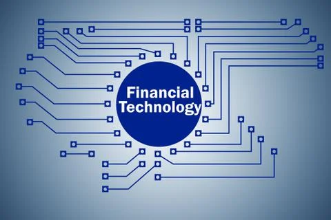 Fintech in financial technology concept Stock Illustration
