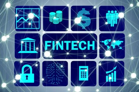 Fintech in financial technology concept 스톡 일러스트