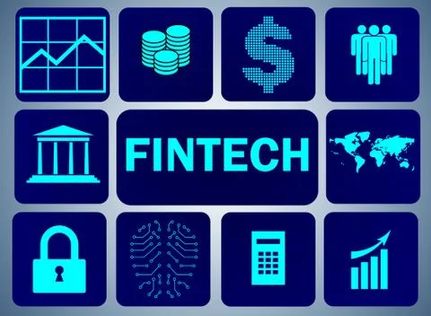 Fintech in financial technology concept 스톡 일러스트
