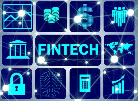 Fintech in financial technology concept 스톡 일러스트