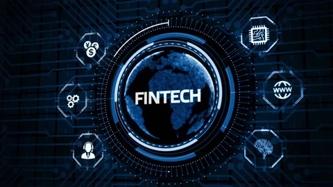 Fintech -financial technology concept.Business, Technology, Internet and netw Stockbeeldmateriaal 150270909