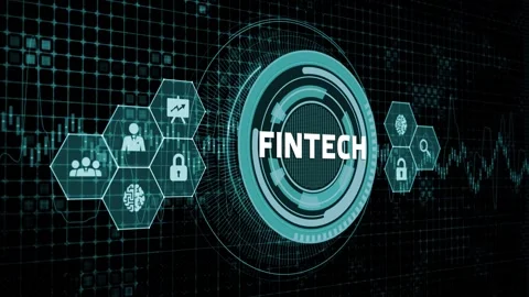 Fintech -financial technology concept.Business, Technology, Internet and netw Stock Footage 151561733