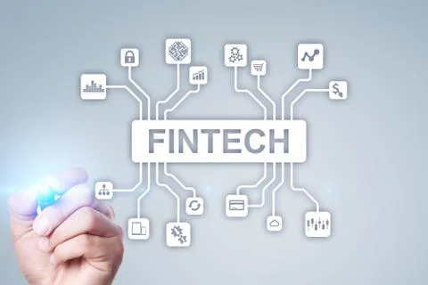 FINTECH FInancial technology internet and business concept. Fotos Stock