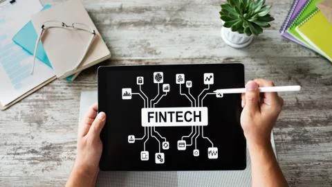 FIntech - Financial technology, internet payment and digital money concept. Stock Photos