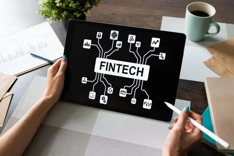 FIntech - Financial technology, internet payment and digital money concept Stock Photos