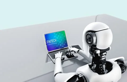 Fintech financial technology software for modish business Ilustração Stock