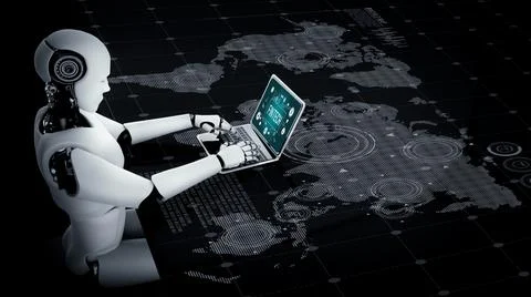 Fintech financial technology software for modish business Ilustração Stock