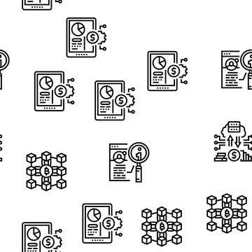 Fintech Financial Technology Vector Seamless Pattern Stockillustratie