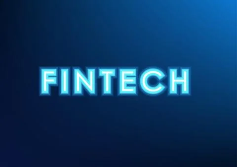Fintech font technology background Financial institutions that use technology 스톡 일러스트
