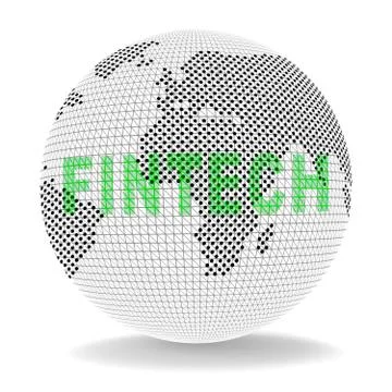 Fintech Globe Worldwide Web Payment 3d Illustration Stock Illustration