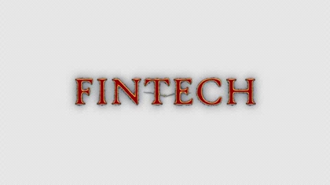 Fintech glow red spark neon lightning text animation Stock Footage 315031884