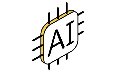 Fintech icon of artificial intelligence with finance and digital technology.. Illustrazione stock