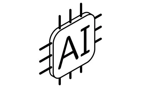 Fintech icon of artificial intelligence with finance and digital technology.. Stock Illustration