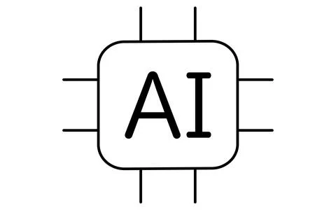 Fintech icon of artificial intelligence with finance and digital technology.. Stock Illustration