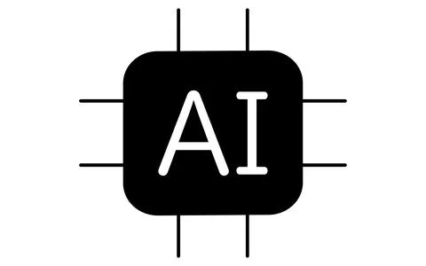 Fintech icon of artificial intelligence with finance and digital technology.. Stock Illustration