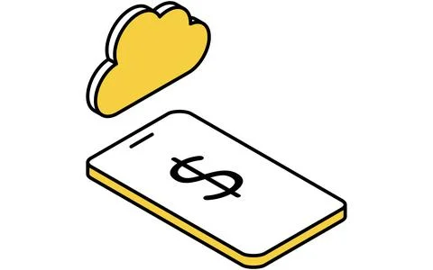 Fintech icon of cloud based payment service, digital finance and secure onl.. 스톡 일러스트