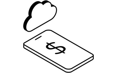 Fintech icon of cloud based payment service, digital finance and secure onl.. 스톡 일러스트