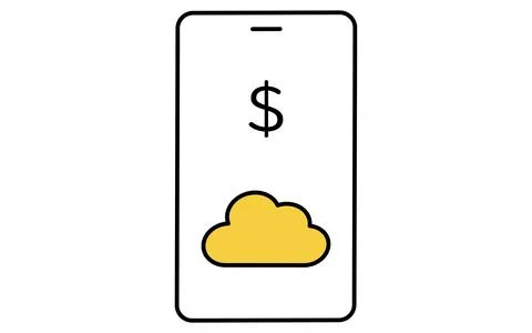Fintech icon of cloud based payment service, digital finance and secure onl.. 스톡 일러스트
