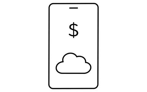 Fintech icon of cloud based payment service, digital finance and secure onl.. Stock Illustration