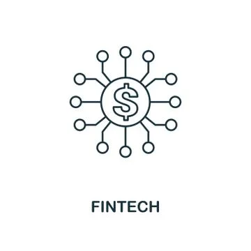 Fintech icon outline style. Thin line design from fintech icons collection Stock-Illustration