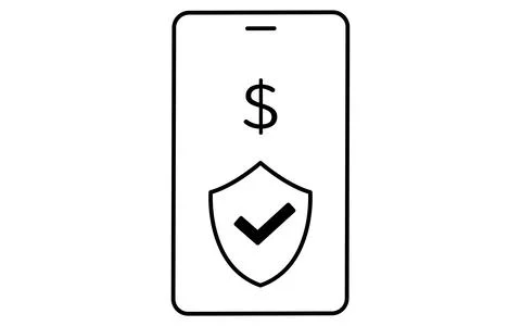 Fintech icon of smartphone payment with security, digital finance and safe .. Stock Illustration