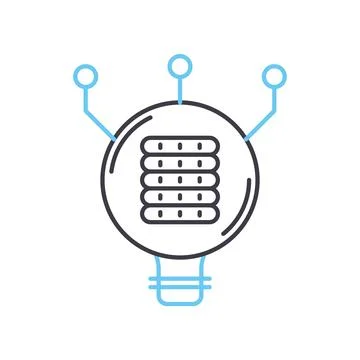 Fintech idea line icon, outline symbol, vector illustration, concept sign Stock Illustration