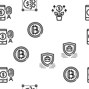 Fintech Innovation Seamless Pattern Vector Illustrazione stock