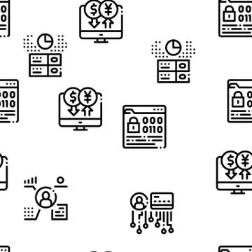 Fintech Innovation Seamless Pattern Vector イラスト素材