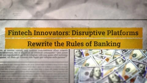 Fintech Innovators Disruptive Platforms Rewrite the Rules of Banking new Stock Footage 317057765