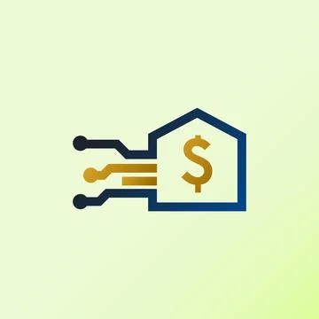 Fintech logo design concept vector Illustrazione stock