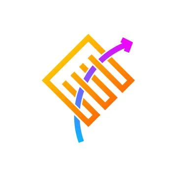 Fintech logo design concept vector Illustrazione stock