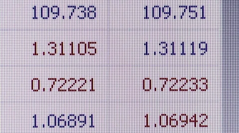 FINTECH - Macro CU currency figures fluctuating with cursor moving on screen Stock Footage 63476496