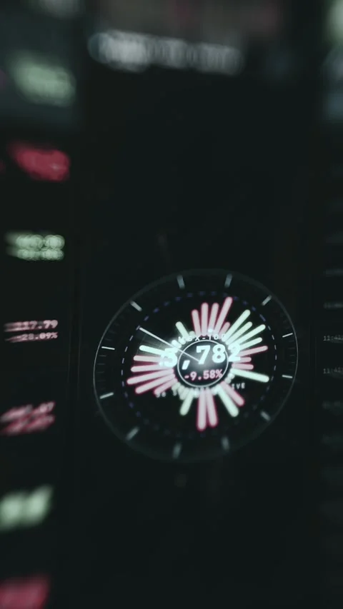 Fintech Market Dashboard Data Display with animated metrics Stock Footage 337429499