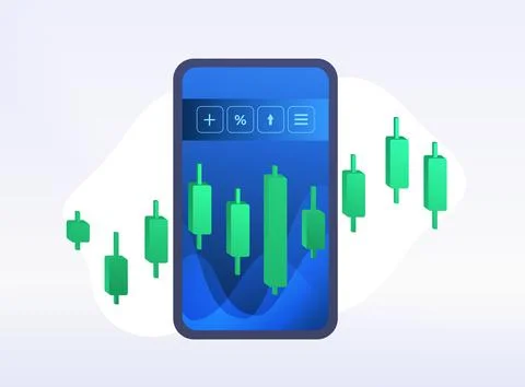 Fintech or crypto portfolio app. Digital banking, cryptocurrency and blockchain Stock Illustration