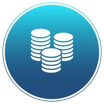 FinTech Savings Icon: Vector stacks of coins in a circle Stock Illustration